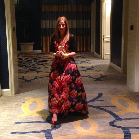 OSCAR DE LA RENTA FLORAL PRINT SIZE 2 SILK GOWN - Picture 3 of 9